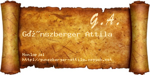 Günszberger Attila névjegykártya